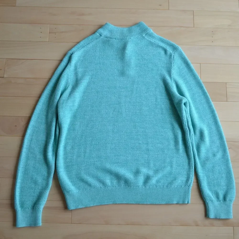 Vineyard Vines Quarter Button Sweater Teal Size Large